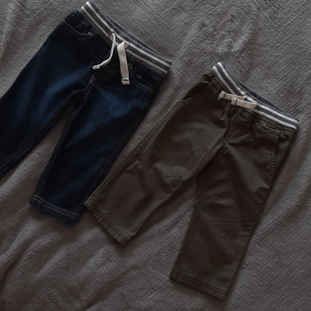 Carter's baby boy pull-on pants 2 pcs,12-18 months
